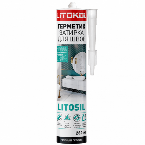 Герметик-затирка силиконовый LITOSIL Черный графит
