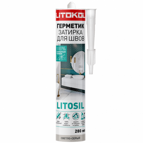 Герметик-затирка силиконовый LITOSIL Светло-серый