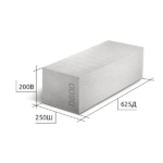 Блок D600 B3,5 F100 625х250х200 газобетонный ровный — изображение 2