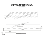 Металлочерепица МЕТАЛЛ ПРОФИЛЬ Ламонтерра (PURMAN-20-7024-0.5) — изображение 2