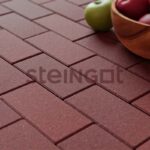 Тротуарная плитка Steingot Прямоугольник Темно-красный 60 (верхний прокрас, минифаска), 200x100x60